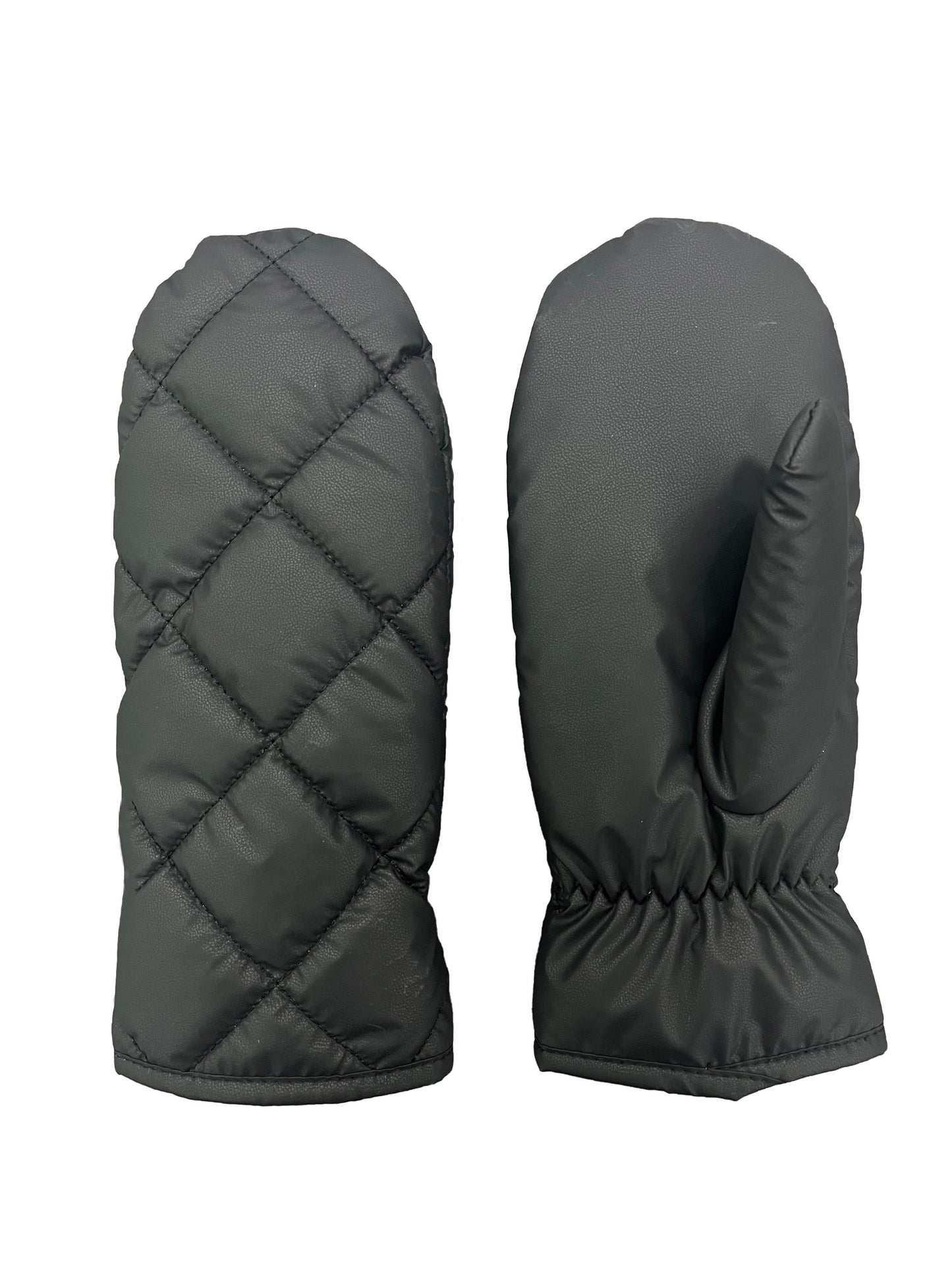 NICCI LADIES QUILTED PU MITTEN