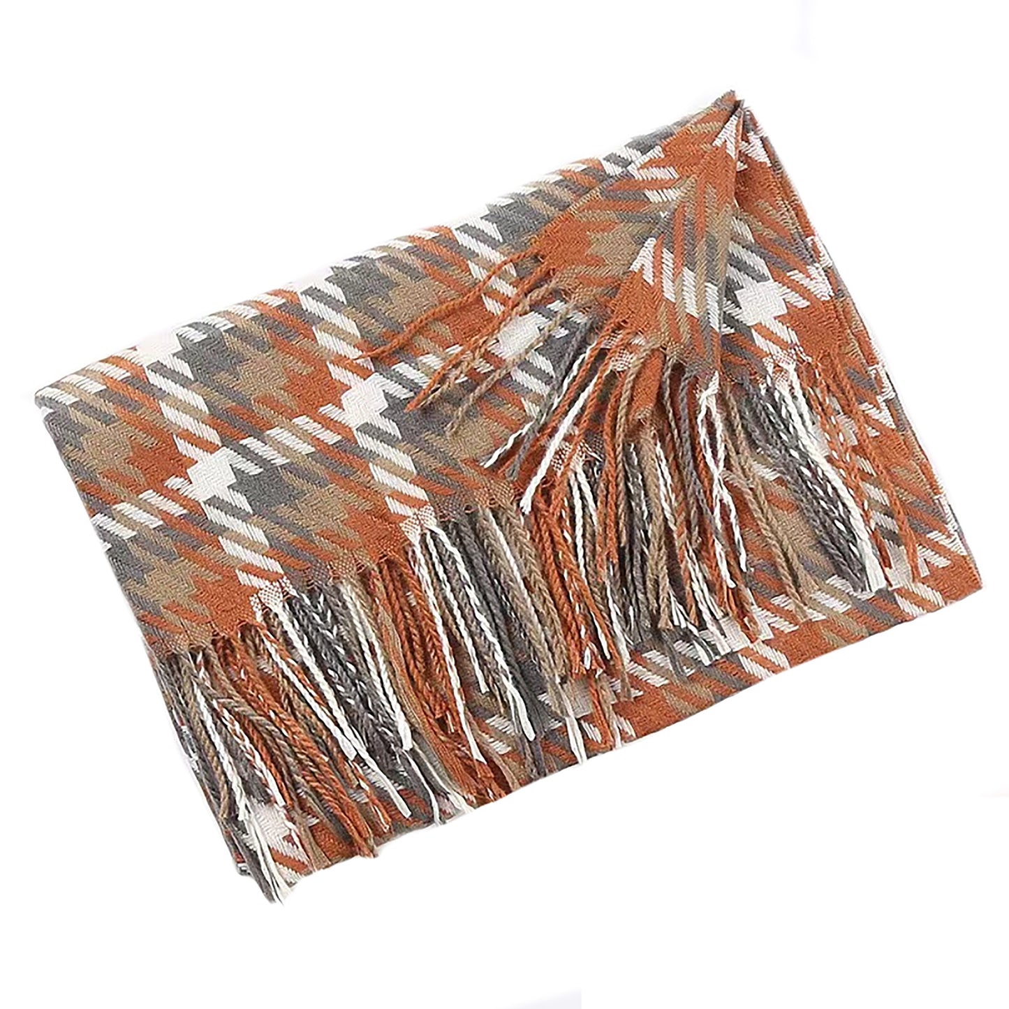 NICCI LADIES WOVEN PLAID KNIT SCARF