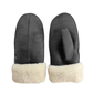 CLUB ROCHELIER LADIES FAUX SUEDE SHERPA MITT, CONTRAST SHERPA CUFF