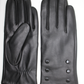 CLUB ROCHELIER LADIES LEATHER GLOVE WITH BUTTON DETAIL, TOUCH