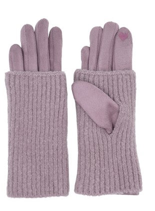 NICCI LADIES 2 in 1 SUEDE GLOVE WITH CUFF