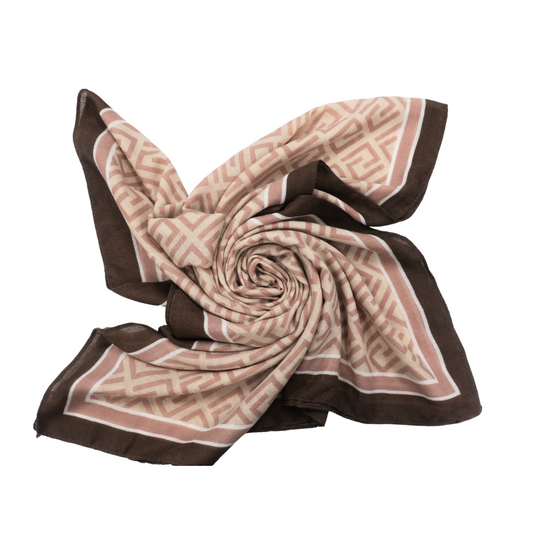 LADIES LUXURIOUS LARGE SOFT FEEL SPRING FASHION SALMON GEOMETRIC SCARF