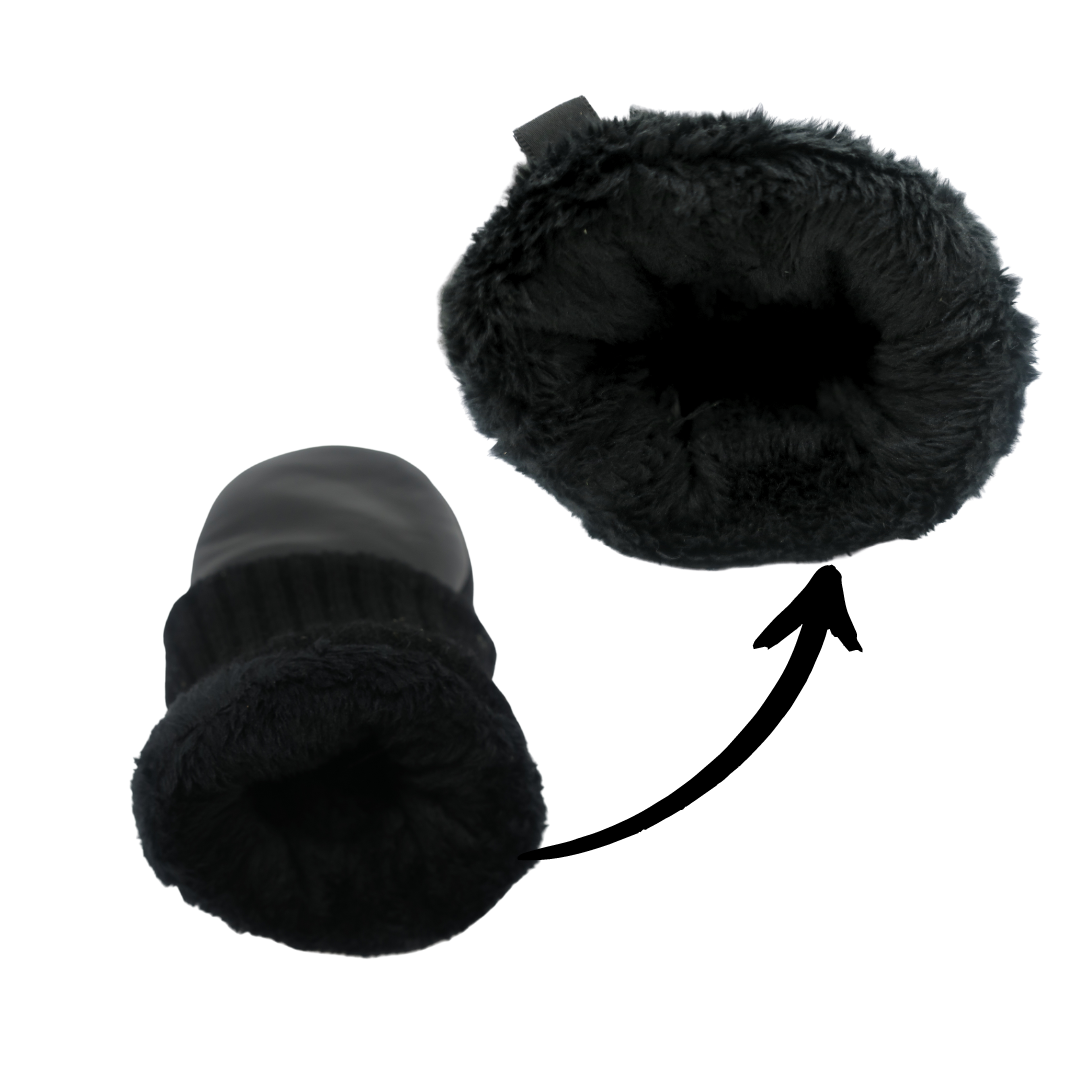 CLUB ROCHELIER LADIES' LEATHER MITT WITH KNITTED CUFF