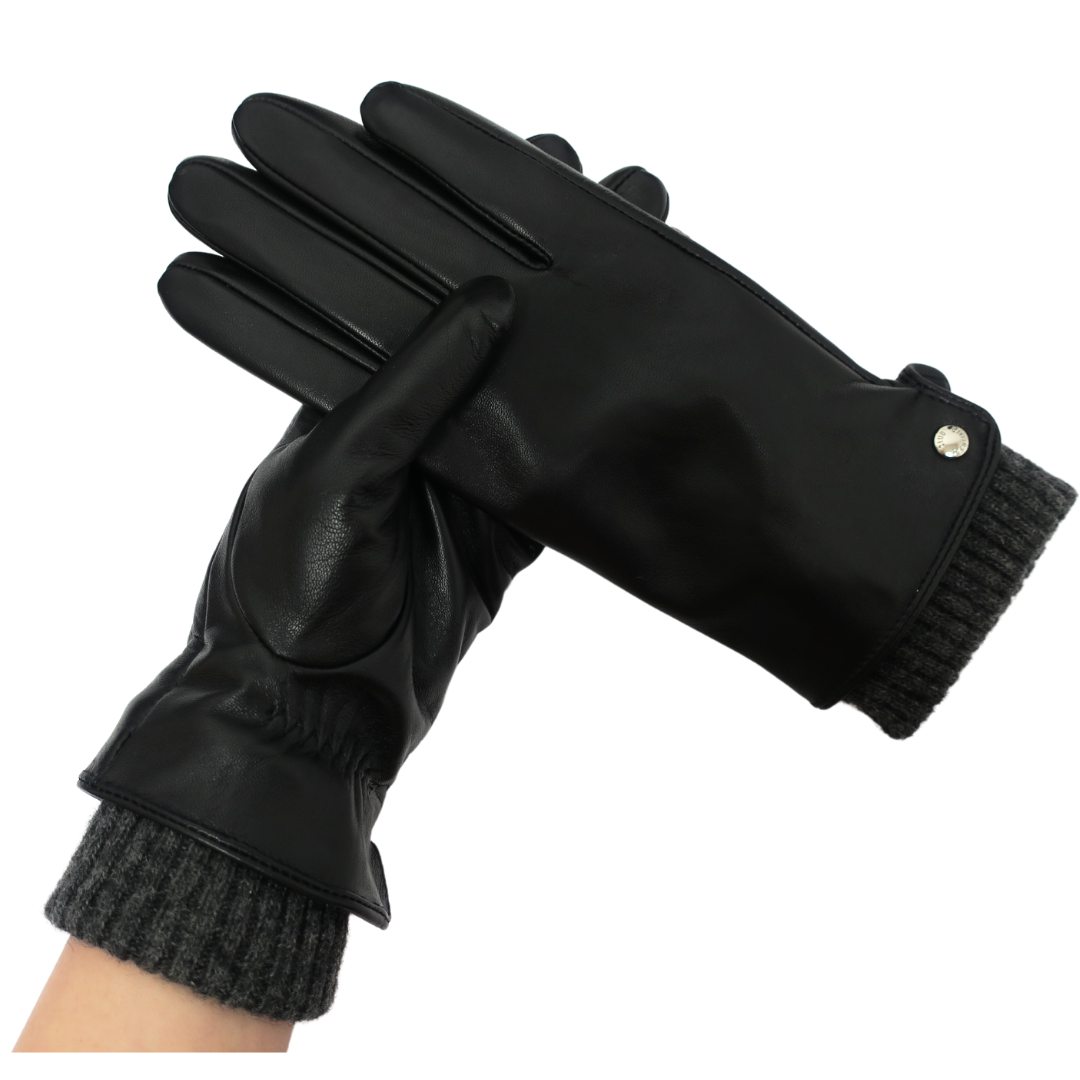 CLUB ROCHELIER LADIES LEATHER GLOVE WITH INSERTED CUFF, TOUCH