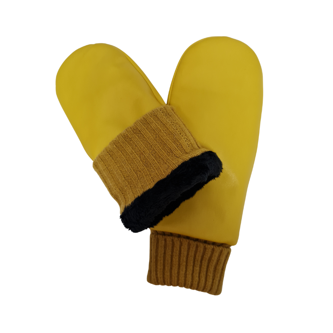 CLUB ROCHELIER LADIES' LEATHER MITT WITH KNITTED CUFF