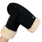 CLUB ROCHELIER LADIES FAUX SUEDE SHERPA MITT, CONTRAST SHERPA CUFF