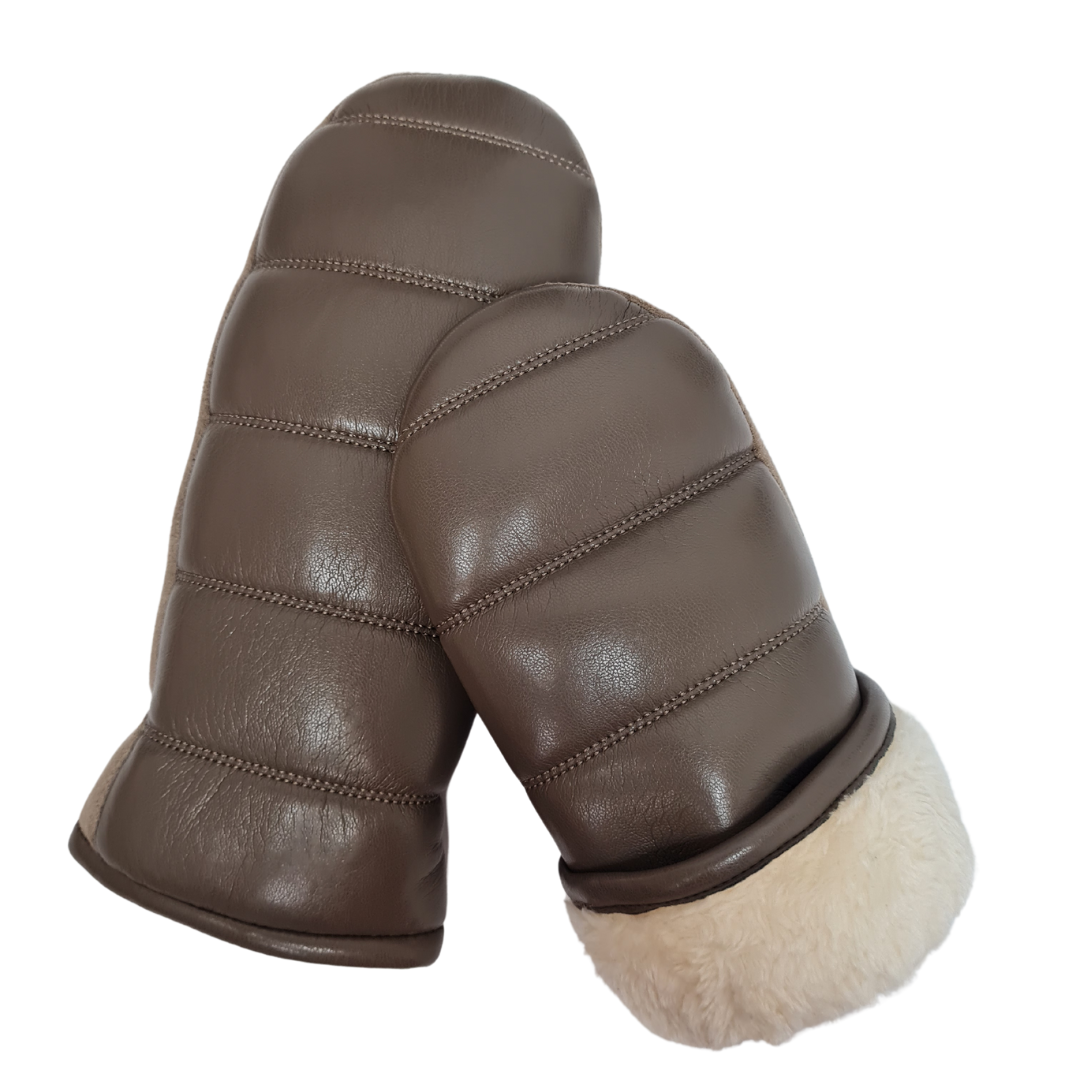 CLUB ROCHELIER LADIES PU/FAUX SUEDE MITT WITH LINES