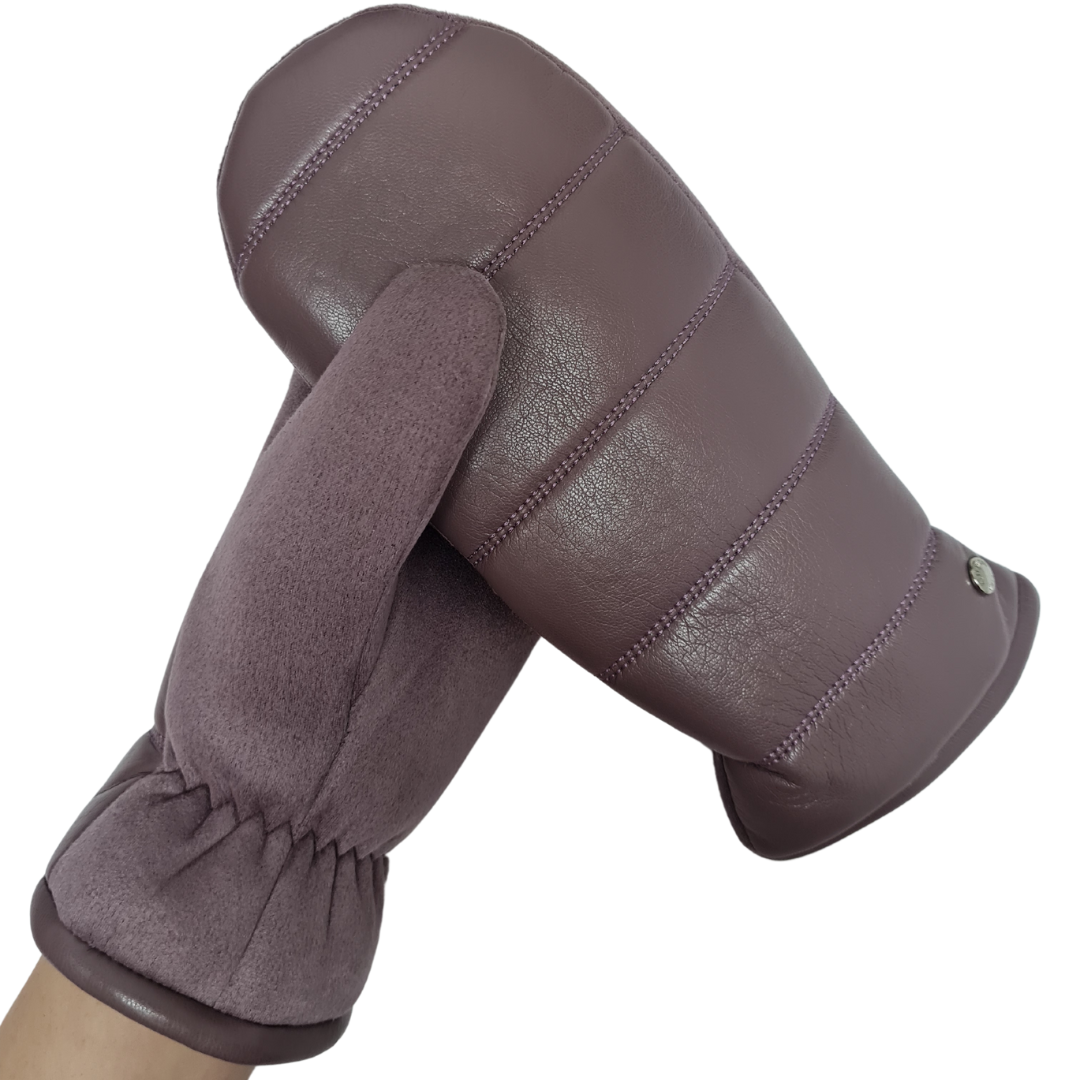 CLUB ROCHELIER LADIES PU/FAUX SUEDE MITT WITH LINES