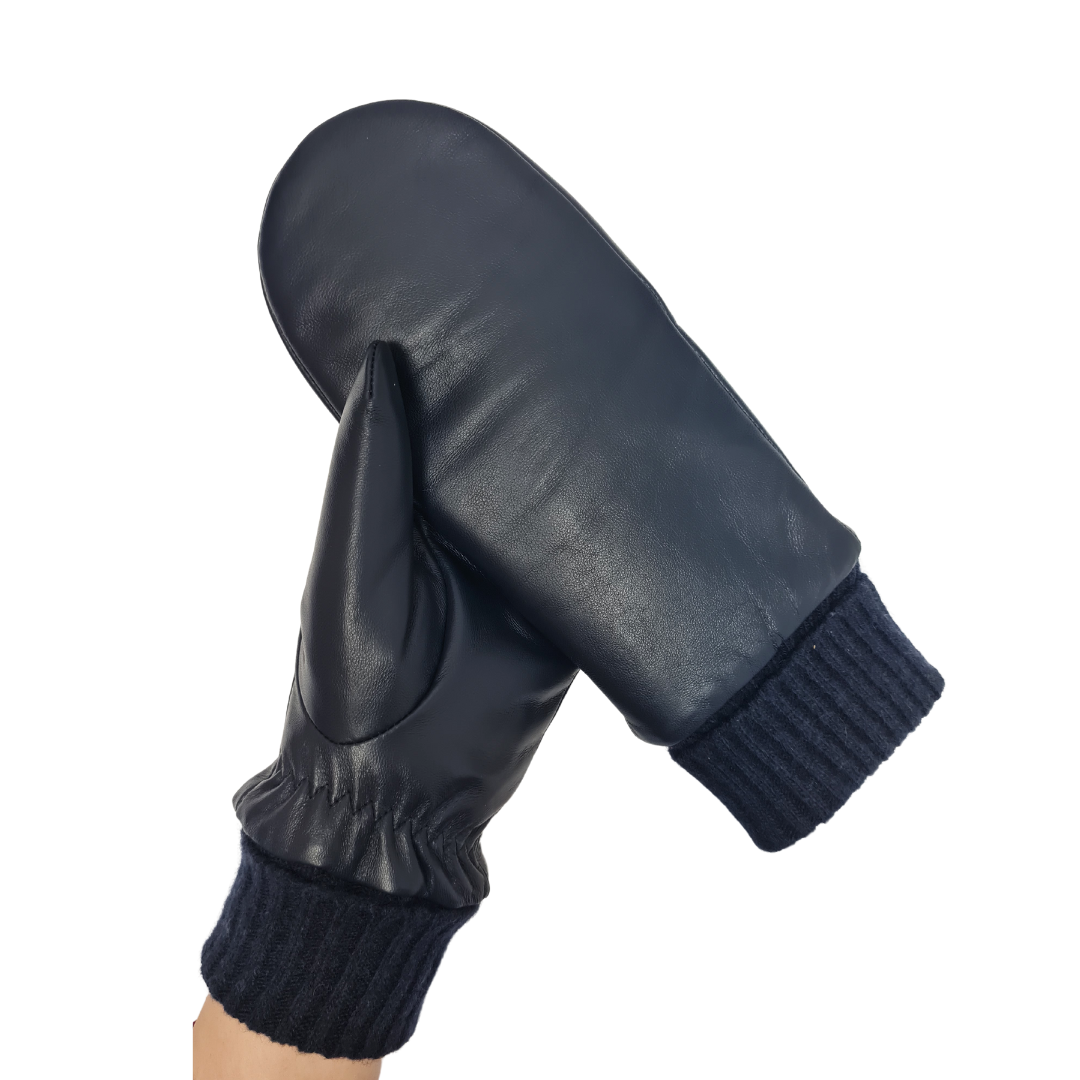 CLUB ROCHELIER LADIES' LEATHER MITT WITH KNITTED CUFF