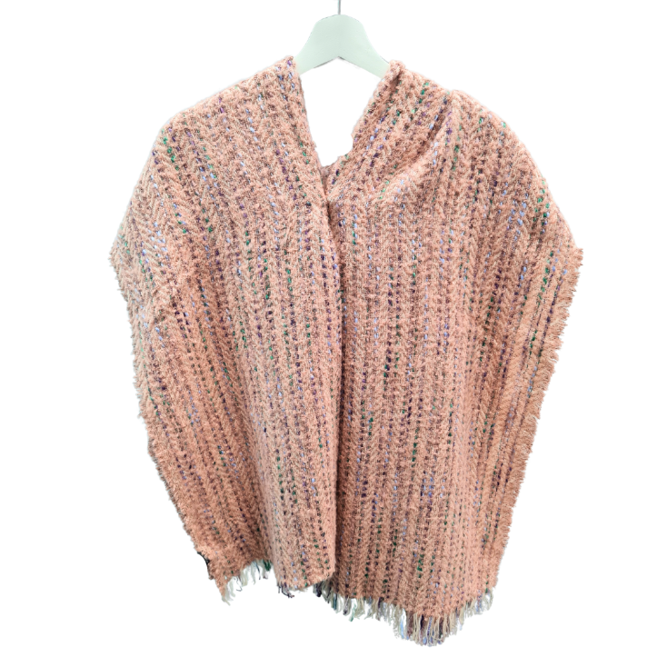 LADIES NICCI KNITTED SCARF WITH MULTI COLOR ACCENTS