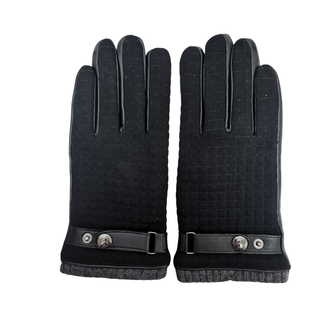 CLUB ROCHELIER MENS QUILTED FABRIC/LEATHER GLOVE