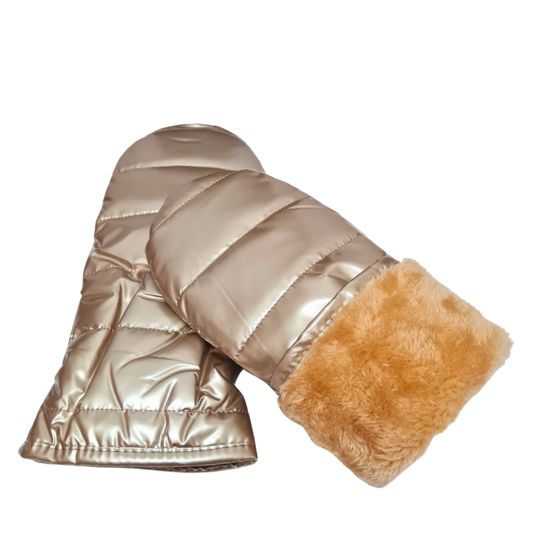 CLUB ROCHELIER LADIES METALLIC QUILTED PUFFER MITTEN