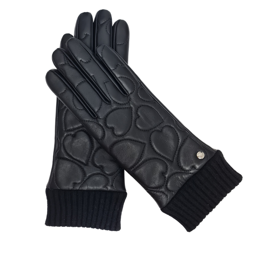 CLUB ROCHELIER LEATHER GLOVE WITH IMPRINTED HEARTS
