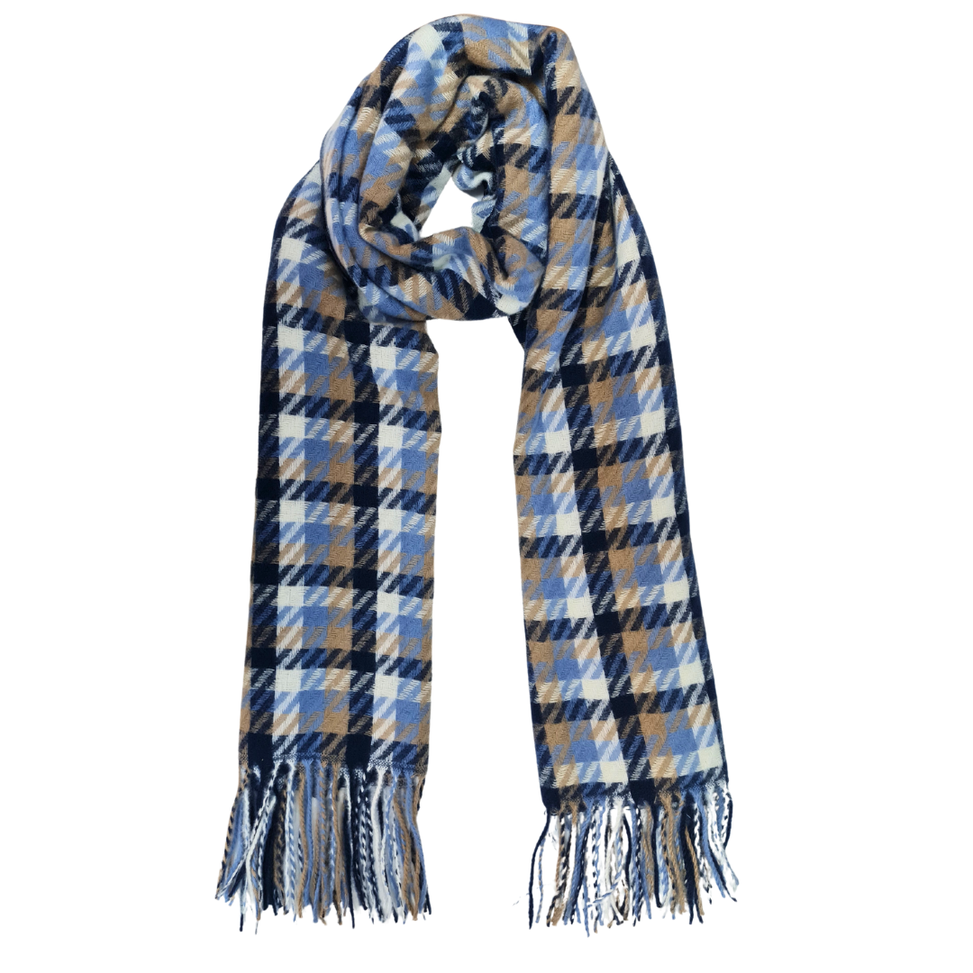 NICCI LADIES WOVEN PLAID KNIT SCARF