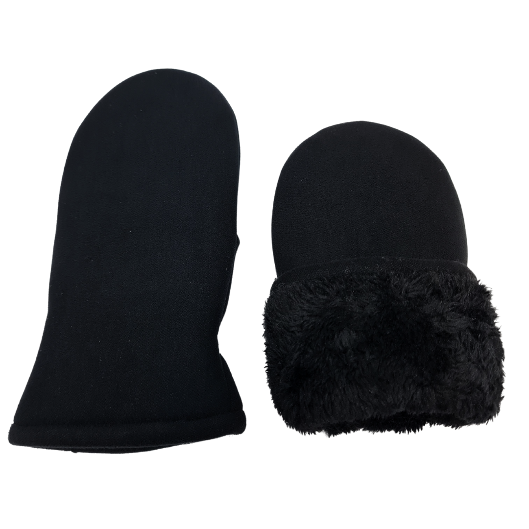 NICCI LADIES KNIT WOOL & PLUSH MITTEN