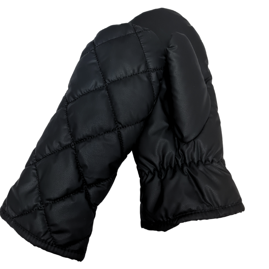NICCI LADIES QUILTED PU MITTEN