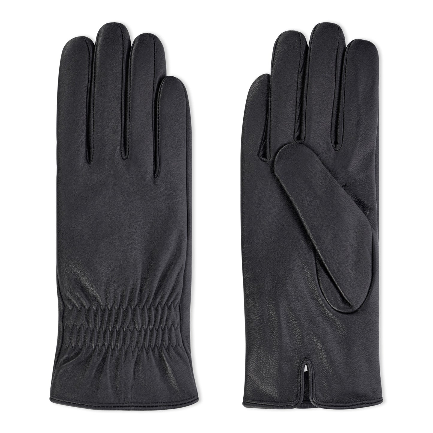 CLUB ROCHELIER LADIES LEATHER GLOVE WITH GATHERED WRIST