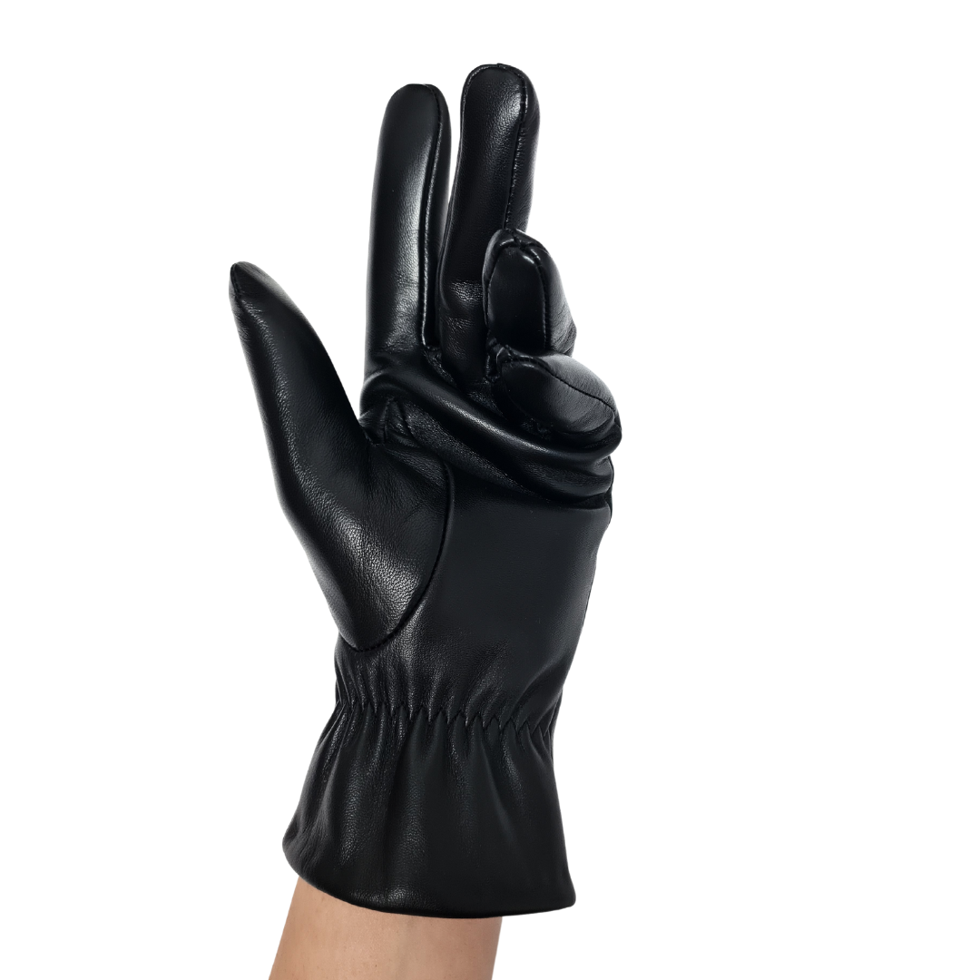 CLUB ROCHELIER LADIES LEATHER GLOVE WITH BUTTON DETAIL, TOUCH