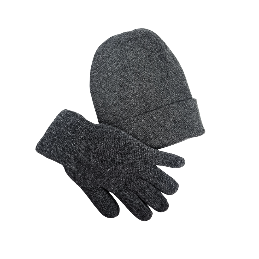 NICCI UNISEX HAT AND GLOVE SET FROM RECYLCELD YARN