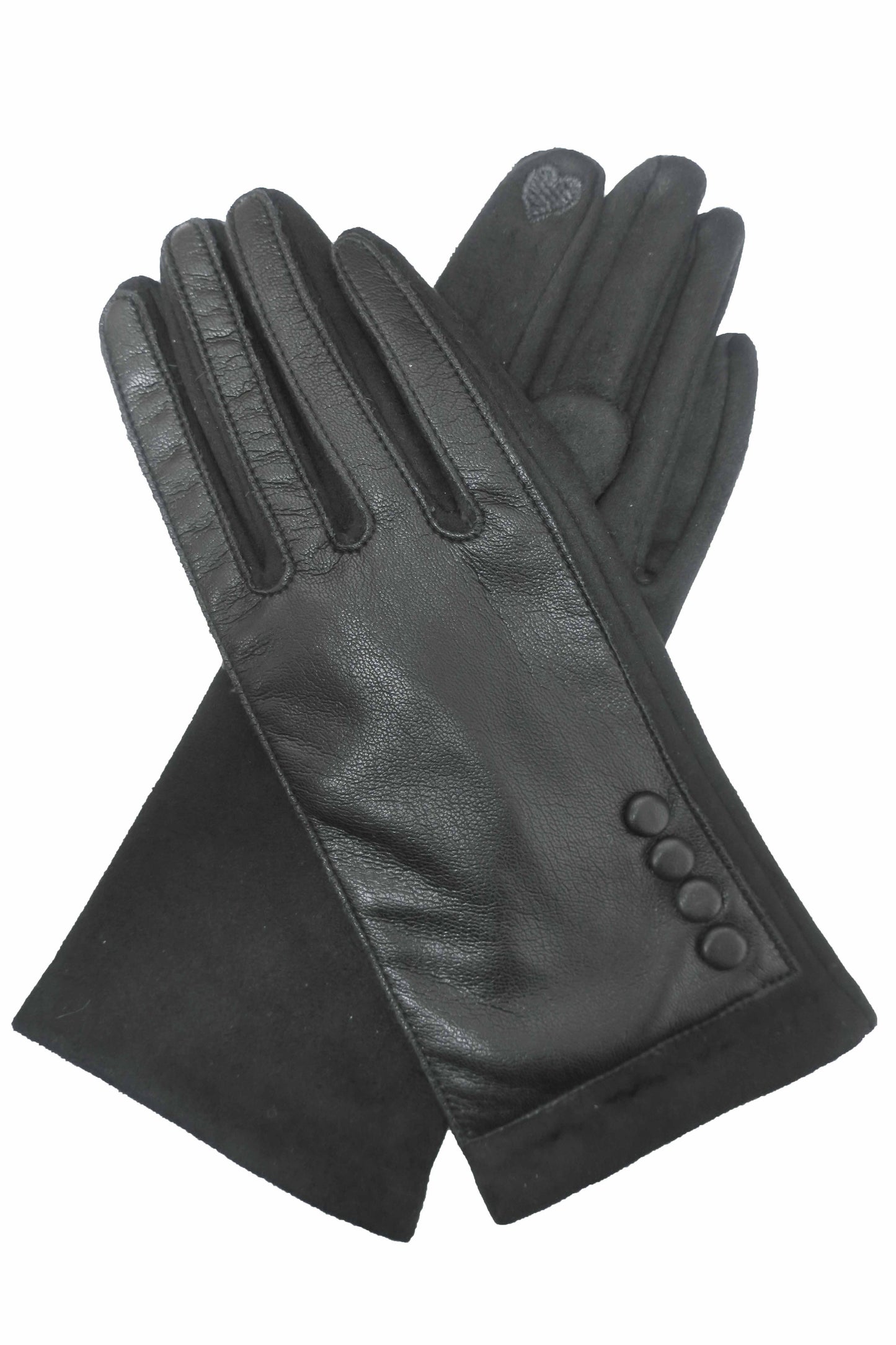 NICCI LADIES ELEGANT KNIT GLOVE WITH BUTTONS