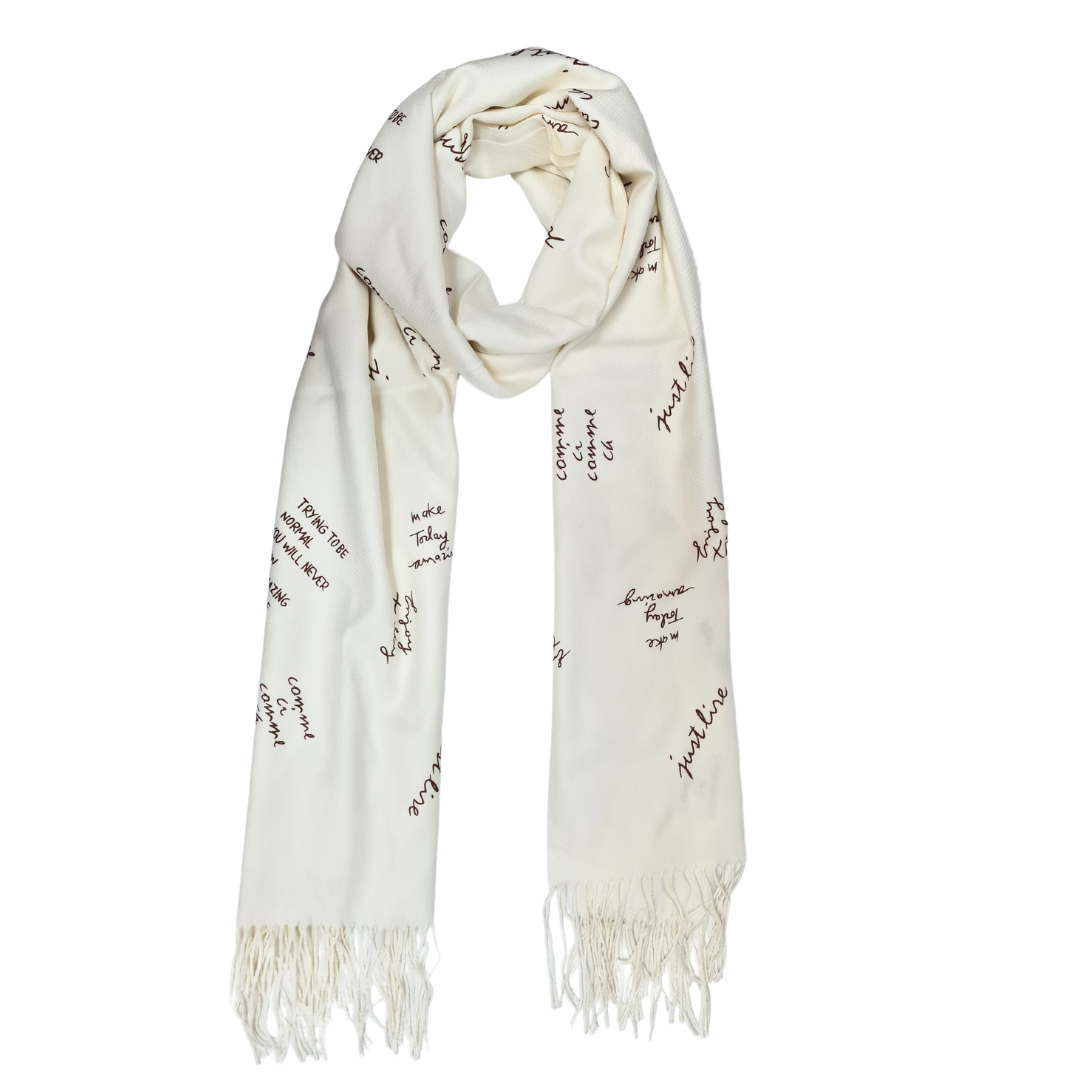 NICCI LADIES VISCOSE SCARF WITH WORDING