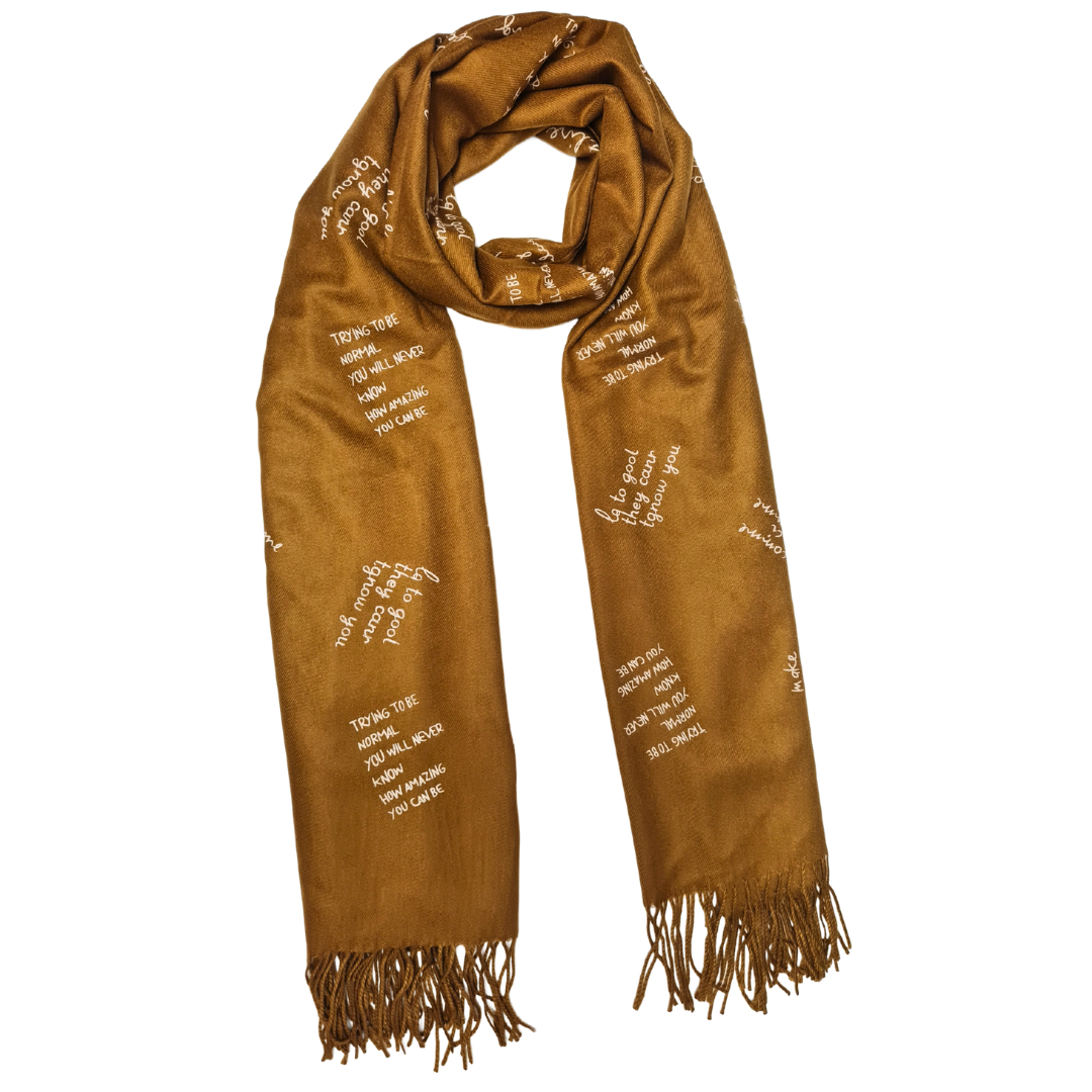 NICCI LADIES VISCOSE SCARF WITH WORDING