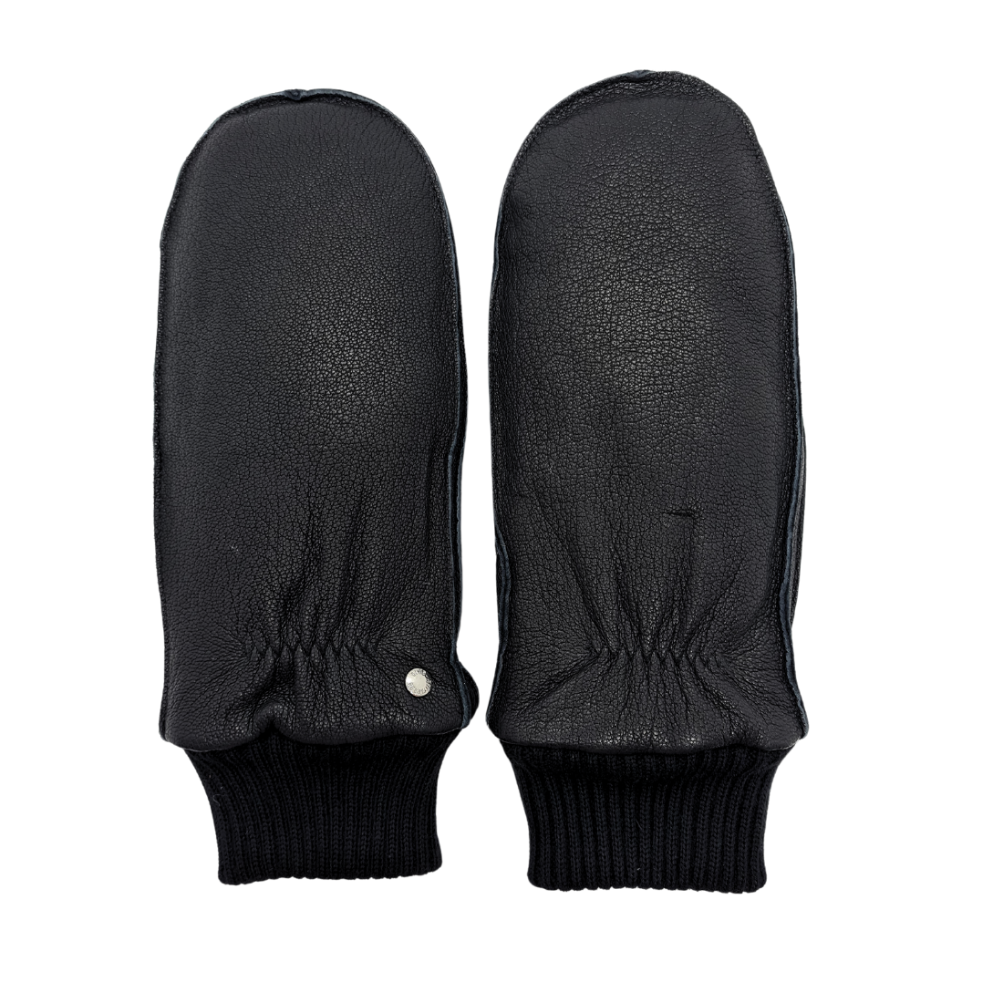 CLUB ROCHELIER MEN'S DEERSKIN LEATHER MITTEN WITH KNIT CUFF