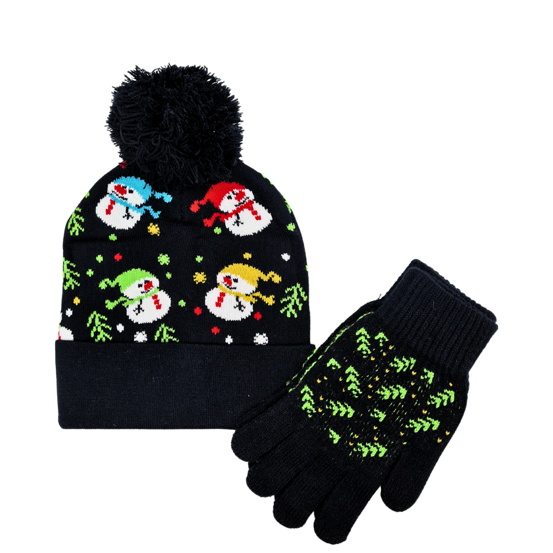NICCI 2 PIECE HOLIDAY HAT GLOVE SET
