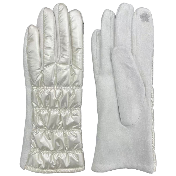 CLUB ROCHELIER LADIES PU/FAUX SUEDE RUCHED GLOVE
