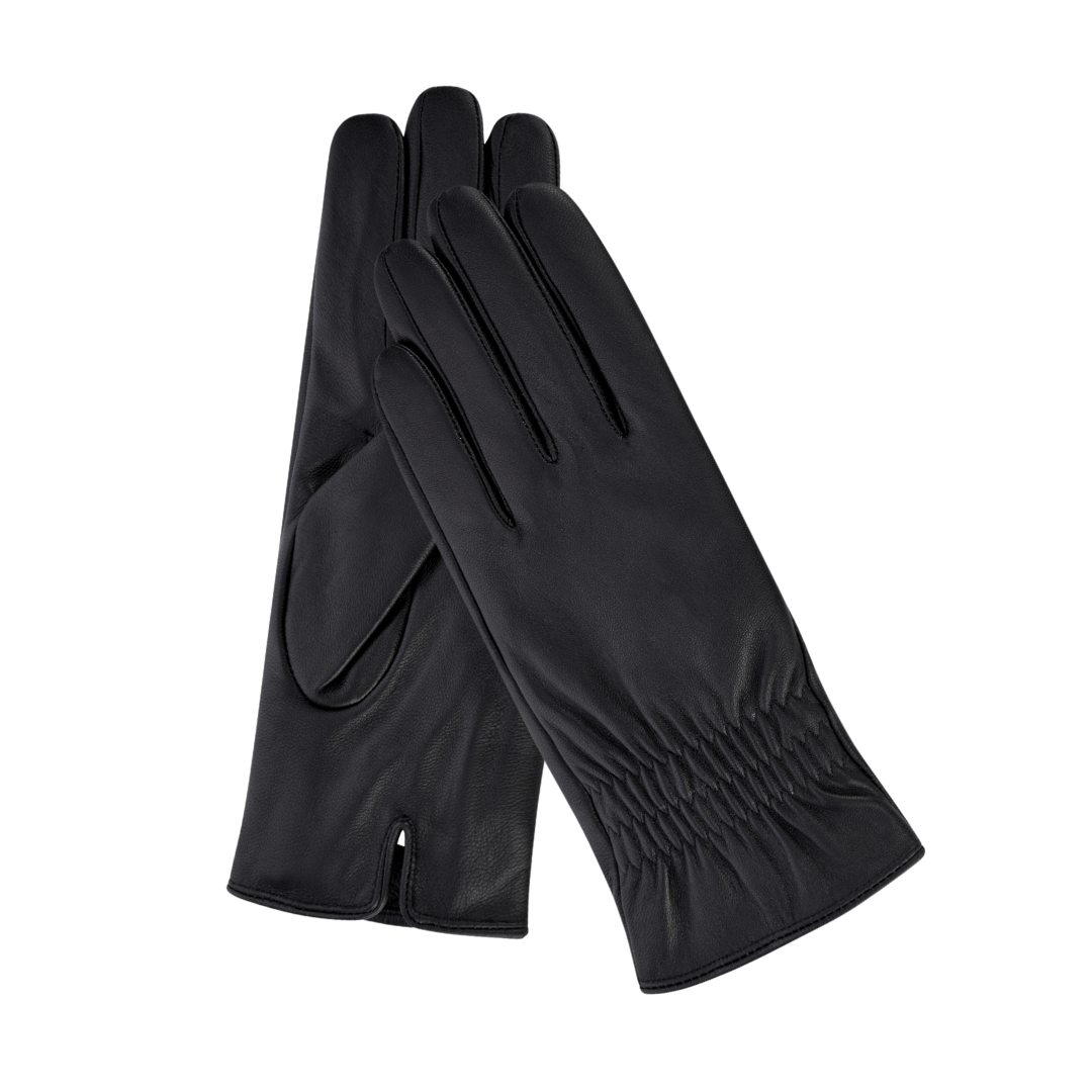 CLUB ROCHELIER LADIES LEATHER GLOVE WITH GATHERED WRIST