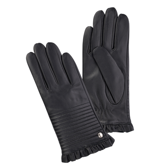 LADIES GLOVE WITH QUILTING AND RUFFLE CUFF