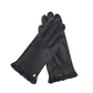 LADIES GLOVE WITH QUILTING AND RUFFLE CUFF