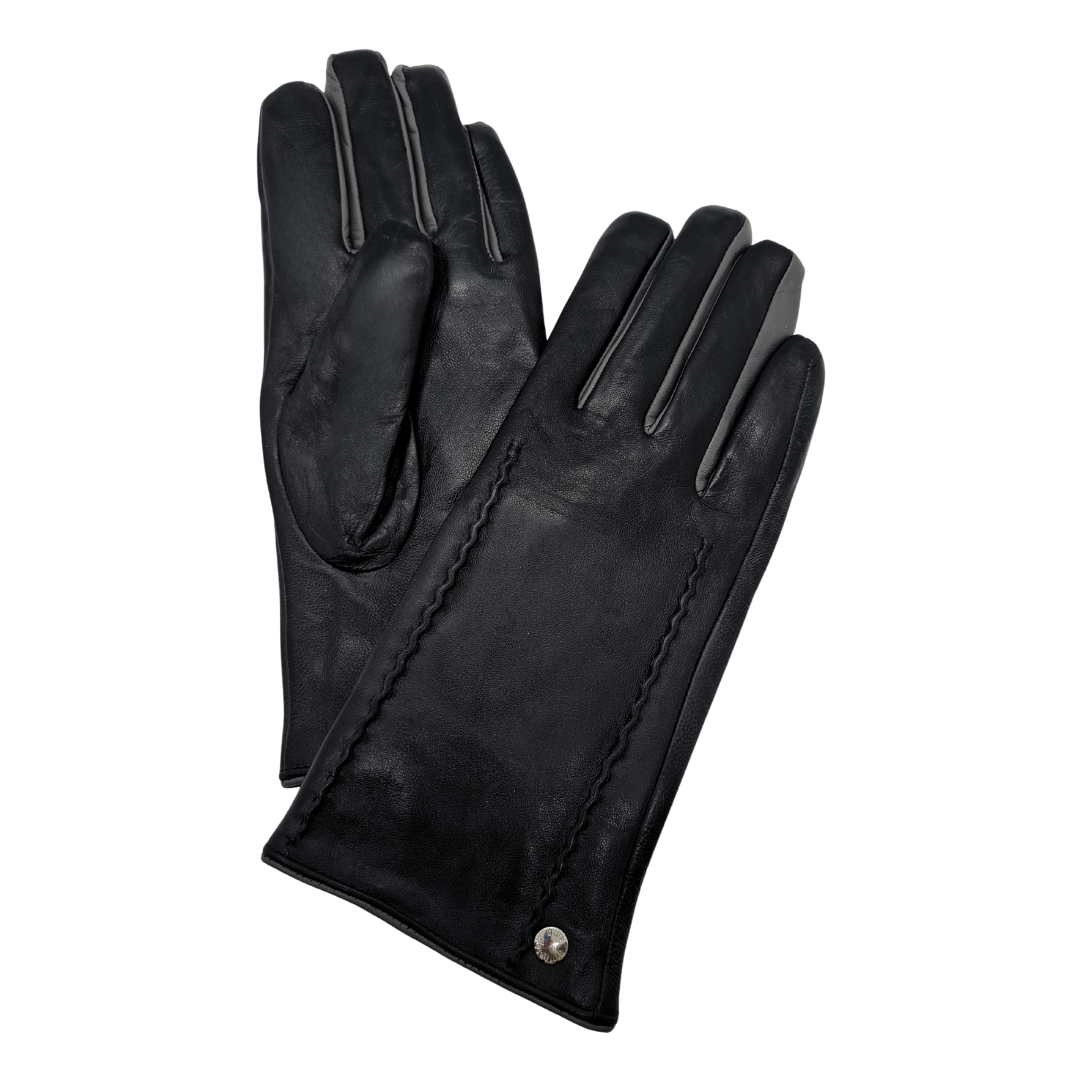 CLUB ROCHELIER LADIES LEATHER GLOVE WITH CONTRAST FINGERS