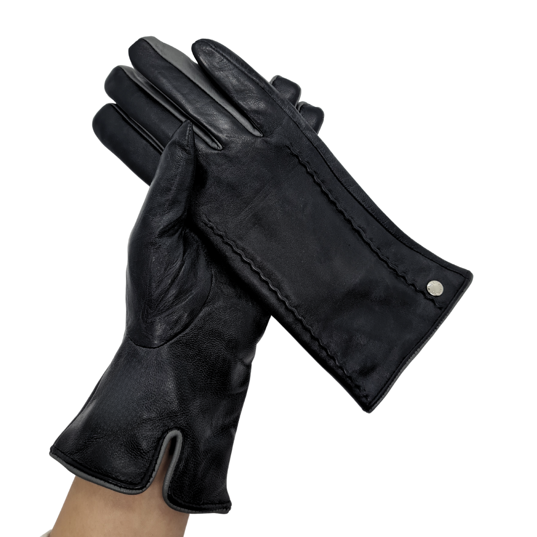 CLUB ROCHELIER LADIES LEATHER GLOVE WITH CONTRAST FINGERS