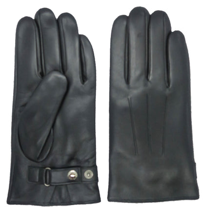 CLUB ROCHELIER MEN'S LEATHER GLOVE WITH BELT, TOUCH