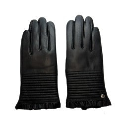 LADIES GLOVE WITH QUILTING AND RUFFLE CUFF