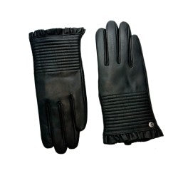LADIES GLOVE WITH QUILTING AND RUFFLE CUFF
