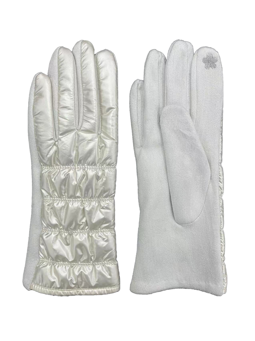 CLUB ROCHELIER LADIES PU/FAUX SUEDE RUCHED GLOVE