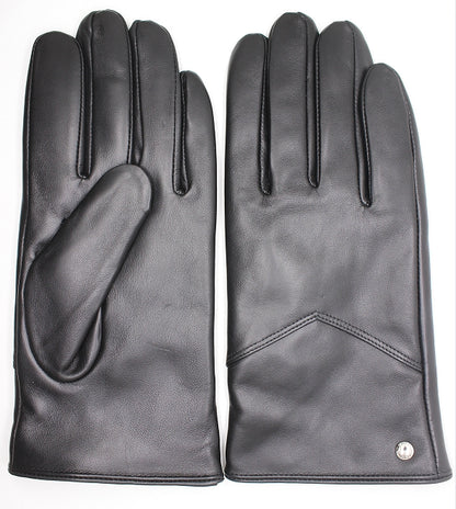 CLUB ROCHELIER MEN'S CLASSIC LEATHER GLOVE WITH V-STITCHING DETAIL