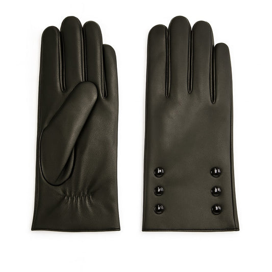 CLUB ROCHELIER LADIES LEATHER GLOVE WITH BUTTON DETAIL, TOUCH