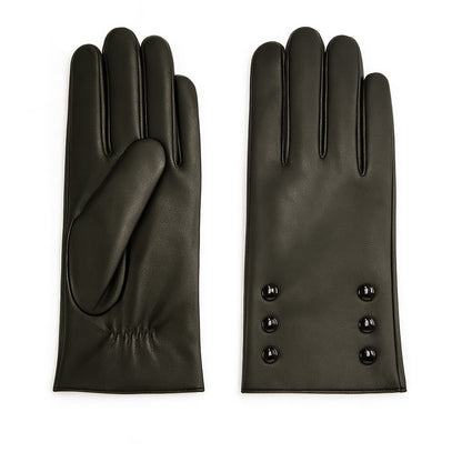 CLUB ROCHELIER LADIES LEATHER GLOVE WITH BUTTON DETAIL, TOUCH