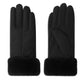 NICCI LADIES PU GLOVE WITH FAUX FUR CUFF