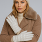CLUB ROCHELIER LADIES PU/FAUX SUEDE RUCHED GLOVE