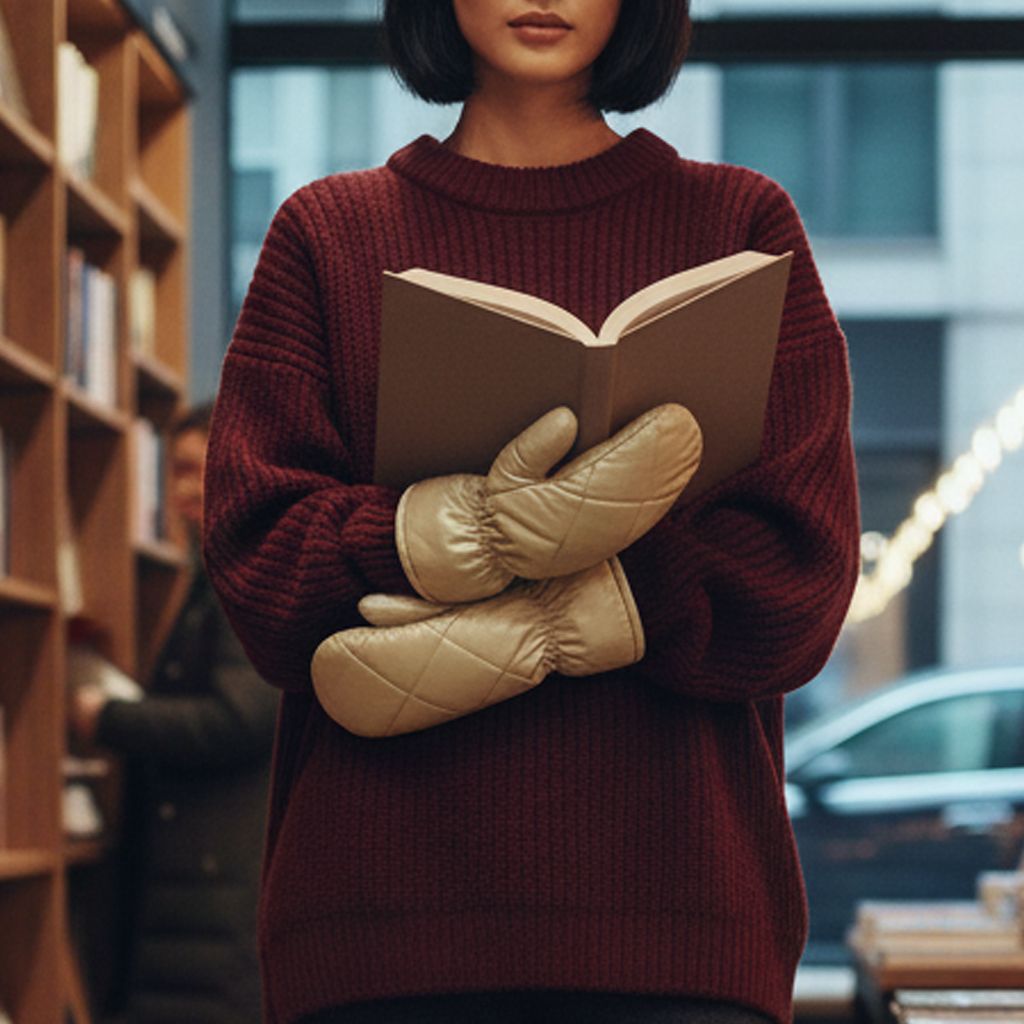 CLUB ROCHELIER LADIES METALLIC QUILTED PUFFER MITT