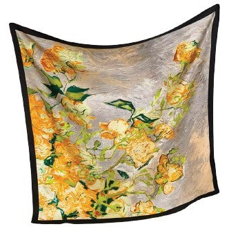 LADIES 100% POLYESTER FLORAL PRINT 90X 90 SCARF