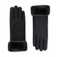 NICCI Ladies Quilted Herringbone Glove with Faux Fur Cuff