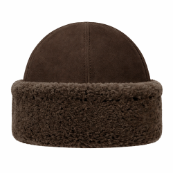 Ladies' Faux Suede Cossack Hat with Plush Sherpa Cuff – Retro Winter Hat