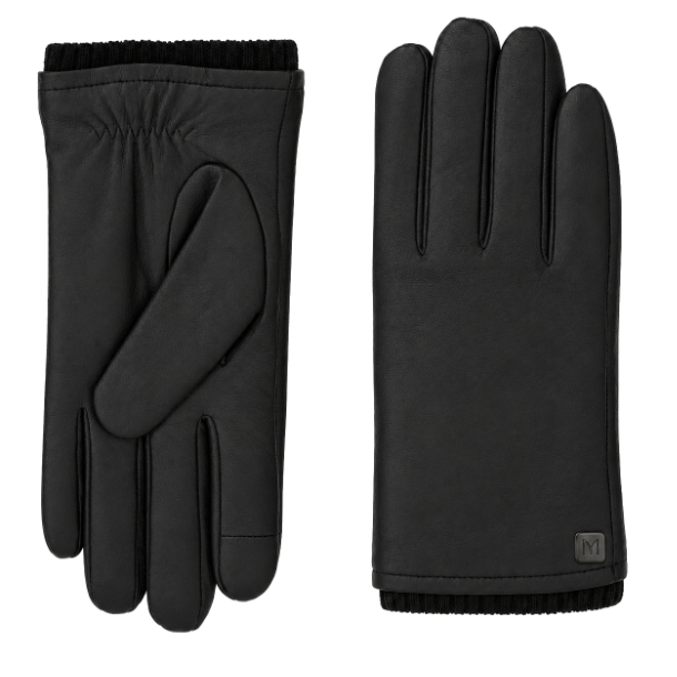 Luxury Men's Sheepskin Leather Gloves With Knit Cuff