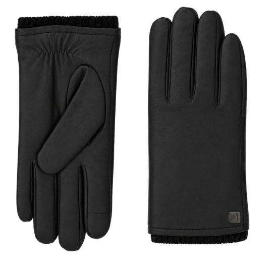Luxury Men's Sheepskin Leather Gloves With Knit Cuff