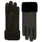 NICCI Ladies Vegan Leather Gloves With Faux Fur Cuff